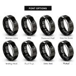 font options for inside engraving on black & grey monitors cable rings