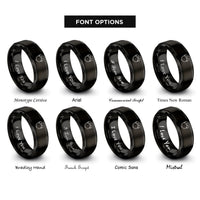 font options for inside engraving on black monitors cable rings