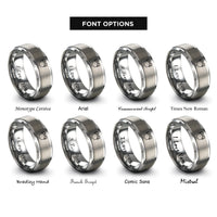 font options for inside engraving on gray monitors cable rings
