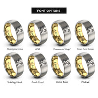 font options for inside engraving on gold & grey monkey rings