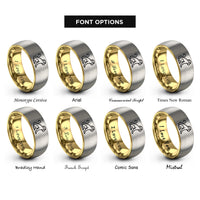 font options for inside engraving on gold & gray monkey rings