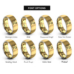 font options for inside engraving on gold & grey monkey rings