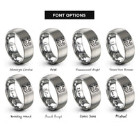 font options for inside engraving on silver monkey rings