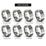 font options for inside engraving on silver monkey rings
