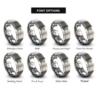 font options for inside engraving on gray monkey rings
