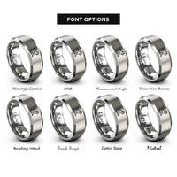 font options for inside engraving on grey monkey rings
