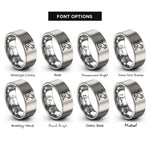 font options for inside engraving on gray monkey rings