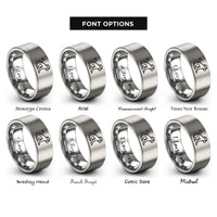 font options for inside engraving on gray monkey rings