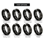 font options for inside engraving on black & gray monopod rings