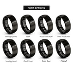 font options for inside engraving on black monopod rings