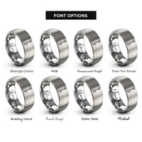 font options for inside engraving on gray monopod rings