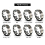 font options for inside engraving on silver monopod rings