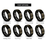 font options for inside engraving on gunmetal & black monopod rings