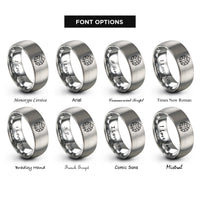 font options for inside engraving on silver monstera leaf rings