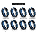 font options for inside engraving on blue & grey mont blanc rings