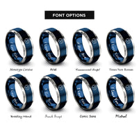 font options for inside engraving on blue & grey mont blanc rings