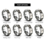 font options for inside engraving on gray mont blanc rings
