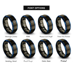 font options for inside engraving on gunmetal & blue mont blanc rings