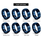 font options for inside engraving on blue montauk point lighthouse rings