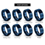 font options for inside engraving on blue montauk point lighthouse rings