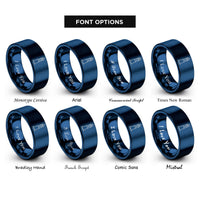 font options for inside engraving on blue montauk point lighthouse rings