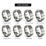 font options for inside engraving on grey montauk point lighthouse rings