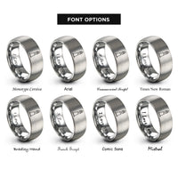 font options for inside engraving on grey montauk point lighthouse rings