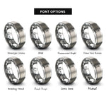 font options for inside engraving on grey montauk point lighthouse rings