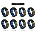 font options for inside engraving on gunmetal & blue montauk point lighthouse rings