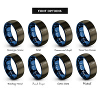 font options for inside engraving on gunmetal & blue montauk point lighthouse rings