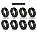 font options for inside engraving on black moon bats rings