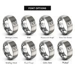 font options for inside engraving on grey moon bats rings