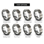 font options for inside engraving on silver moon bats rings