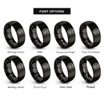 font options for inside engraving on black moon bats pattern rings
