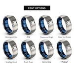font options for inside engraving on blue & gray moon rings