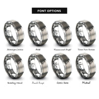 font options for inside engraving on grey moon boot print rings