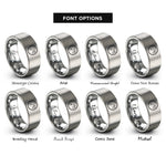 font options for inside engraving on silver moon rings