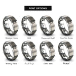 font options for inside engraving on gray moon halo star rings