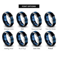 font options for inside engraving on blue & gray moon jelly rings