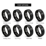 font options for inside engraving on black moon minaret star rings