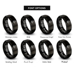 font options for inside engraving on black moon mountains rings