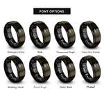 font options for inside engraving on gunmetal & black moon mountains rings