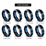 font options for inside engraving on blue & grey moon reflection rings