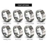 font options for inside engraving on grey moon waves rings