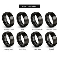 font options for inside engraving on black mooncake rings