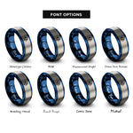 font options for inside engraving on blue & silver moorish idol rings