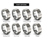font options for inside engraving on silver moorish idol rings