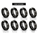 font options for inside engraving on black & silver moorish star lattice rings