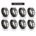 font options for inside engraving on black & silver moorish star lattice rings