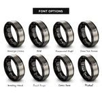 font options for inside engraving on black & gray moose antlers circle rings